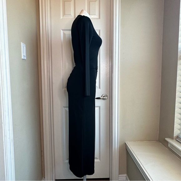 Long sleeve cutout adjustable strap with a slit maxi dress - Picture 4 of 5